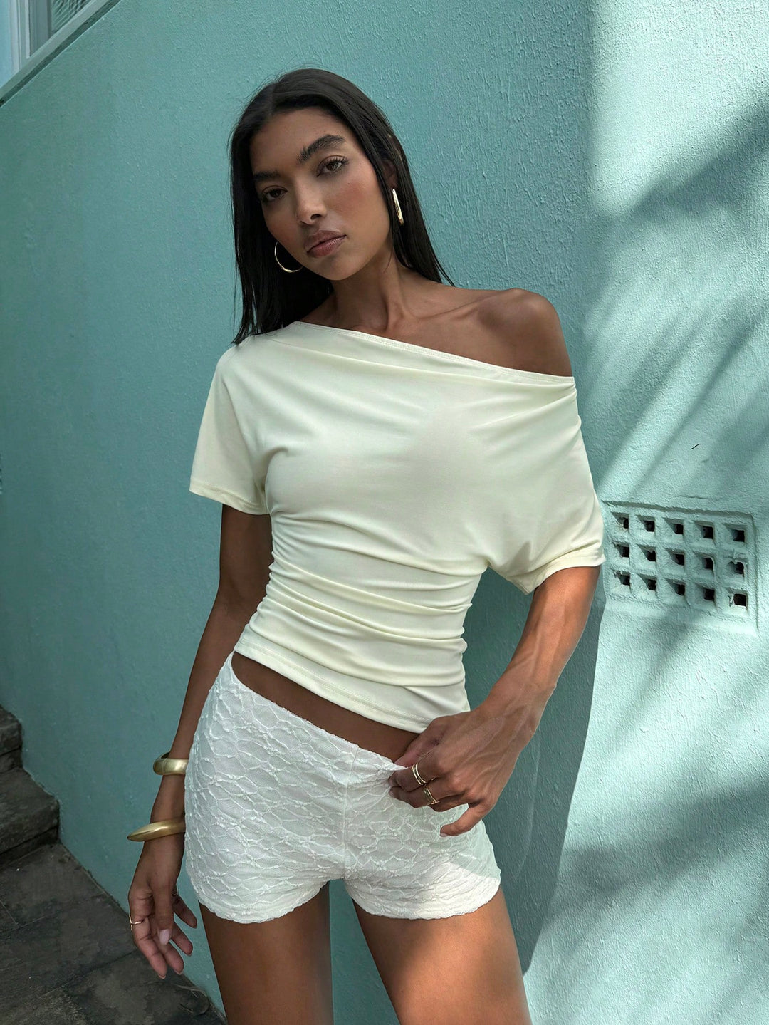 Top SHEIN, galben
