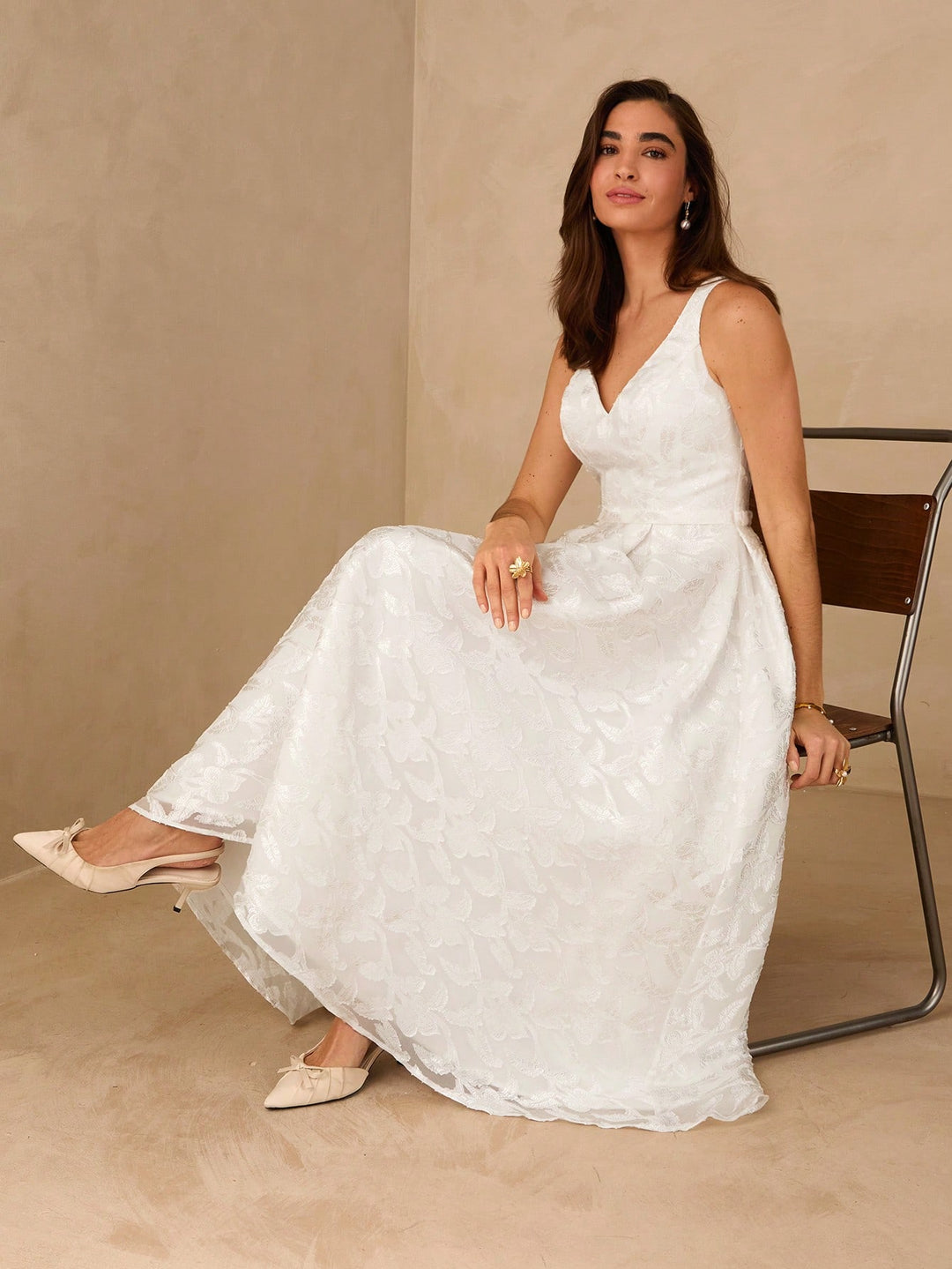 Rochie midi SHEIN, alb