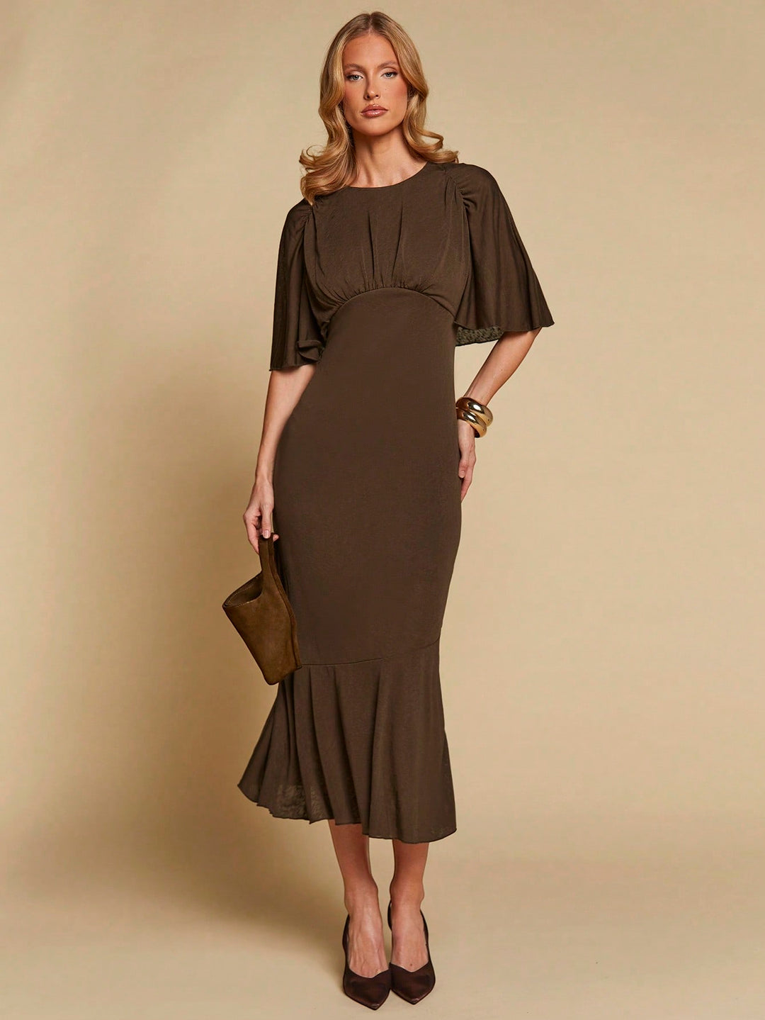 Rochie midi SHEIN, maro