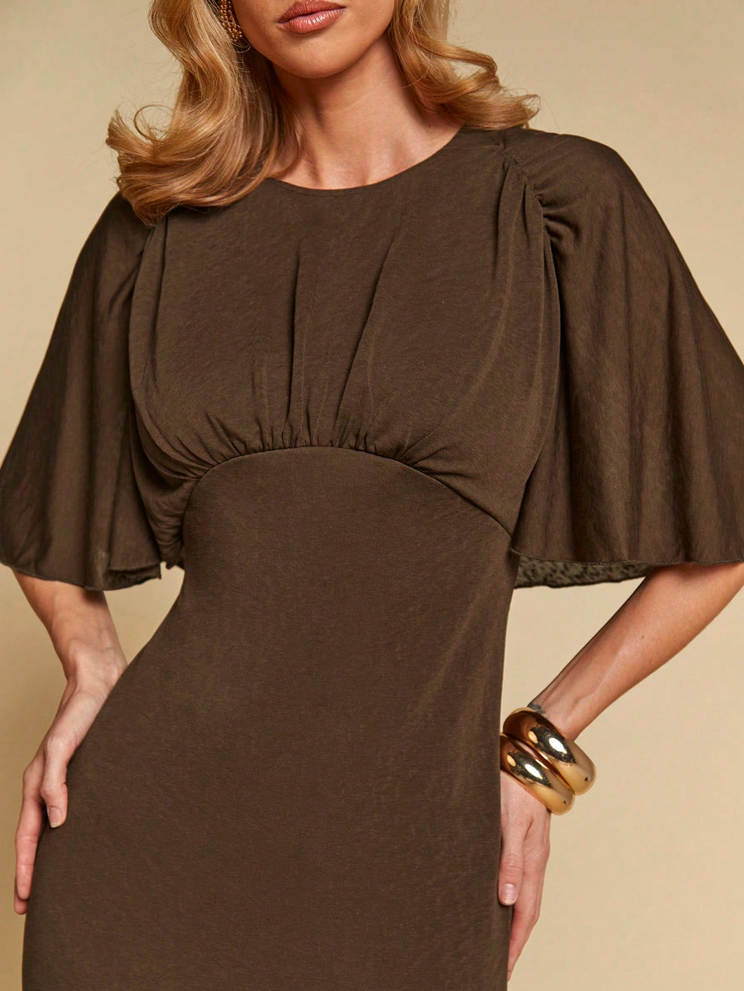 Rochie midi SHEIN, maro