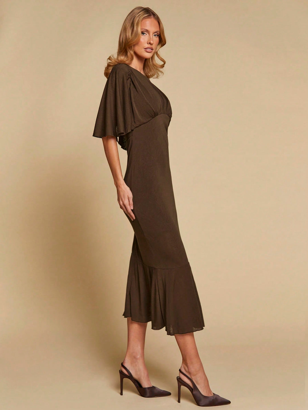 Rochie midi SHEIN, maro