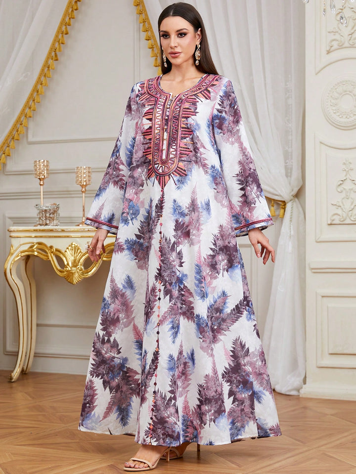 Set caftan și jalabiya SHEIN, mov