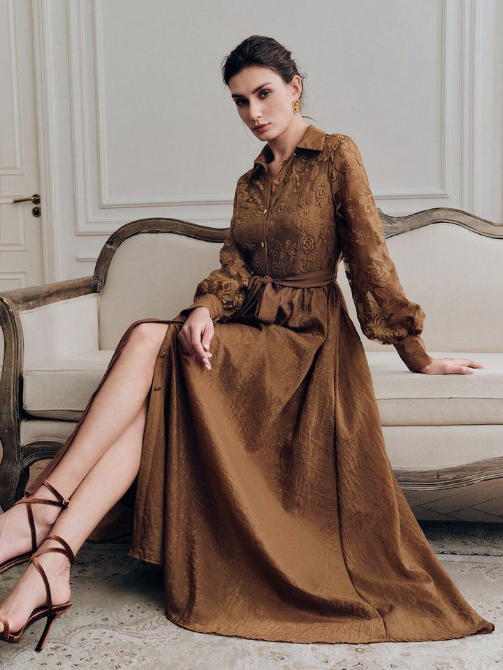 Rochie maxi SHEIN, maro