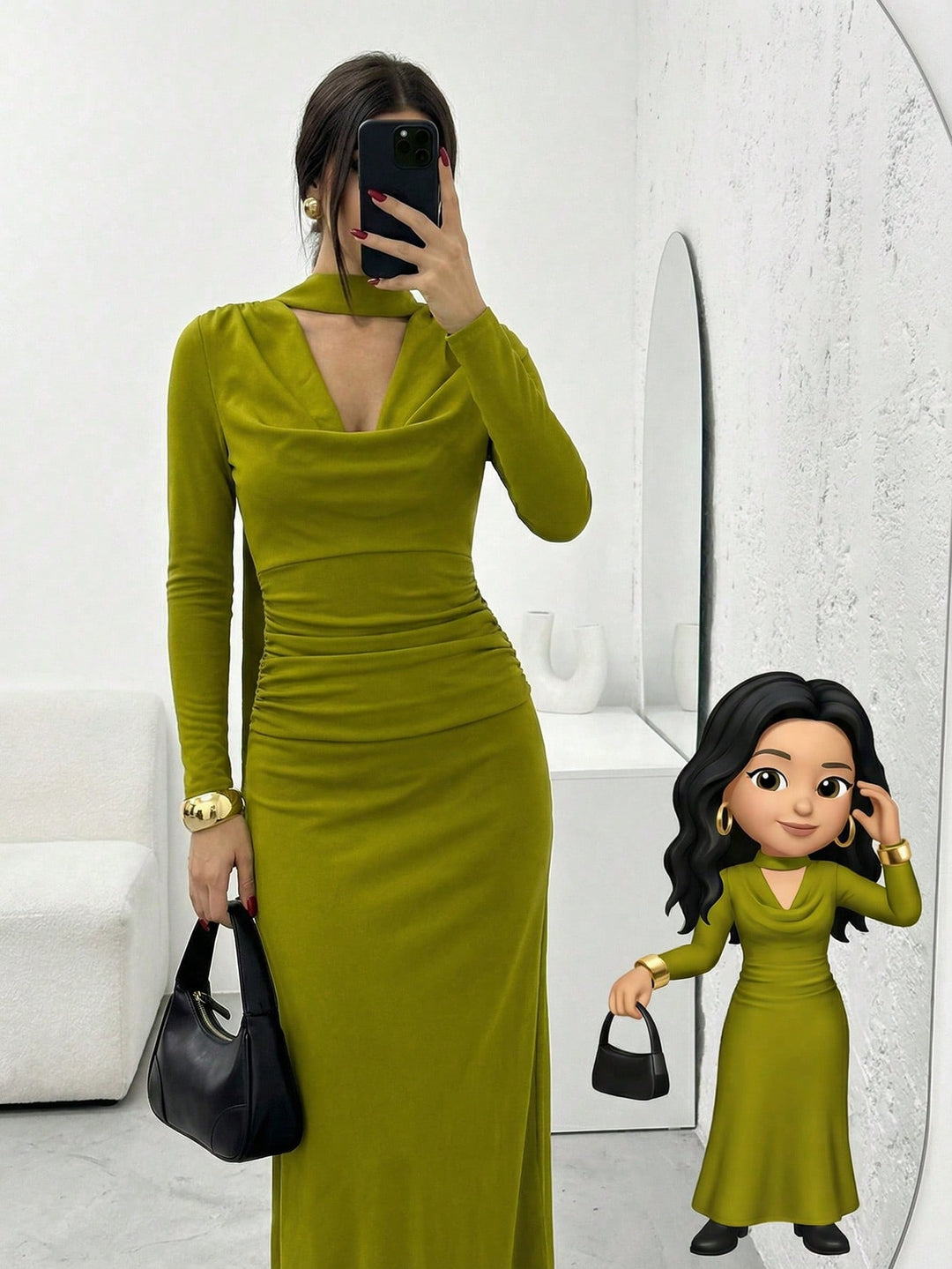 Rochie maxi SHEIN, verde