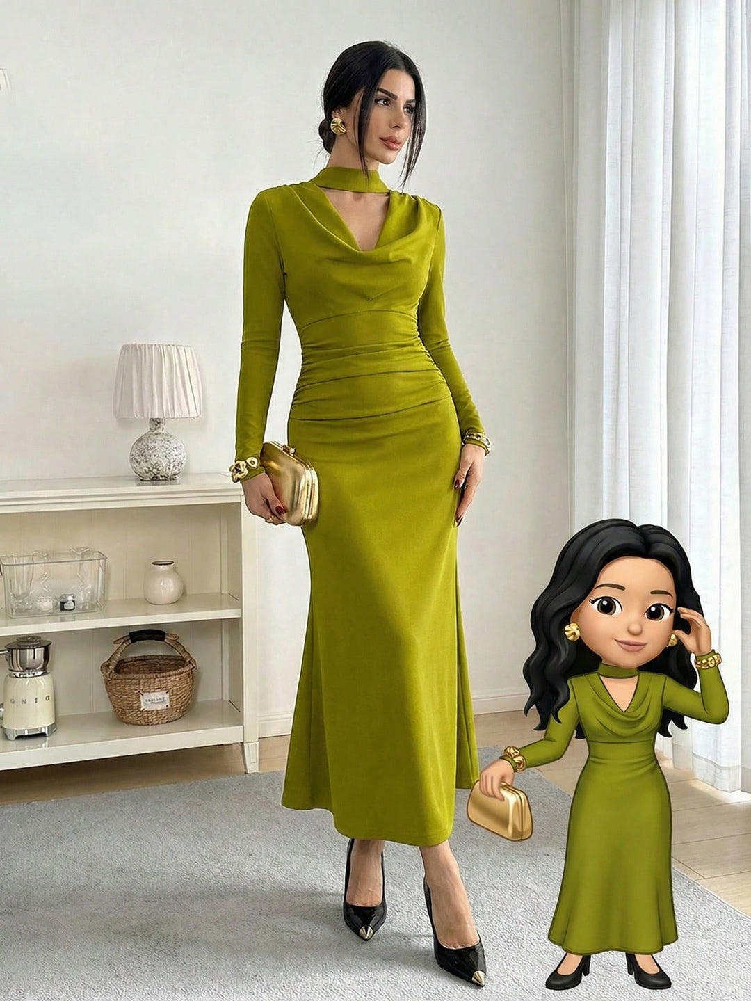Rochie maxi SHEIN, verde