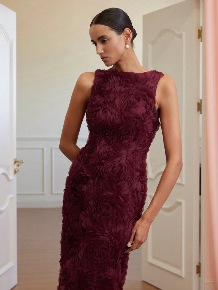 Rochie midi SHEIN, vișiniu
