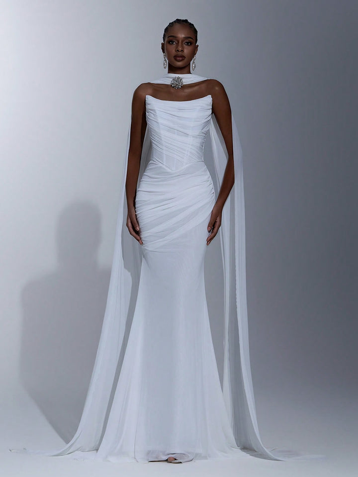 Rochie de ocazie SHEIN, alb