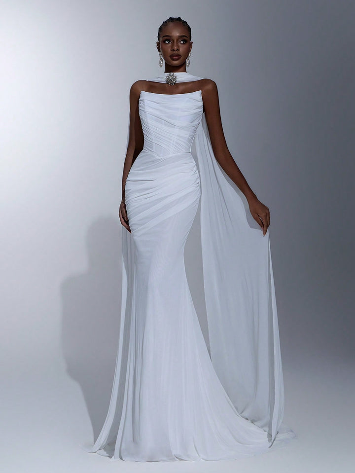 Rochie de ocazie SHEIN, alb