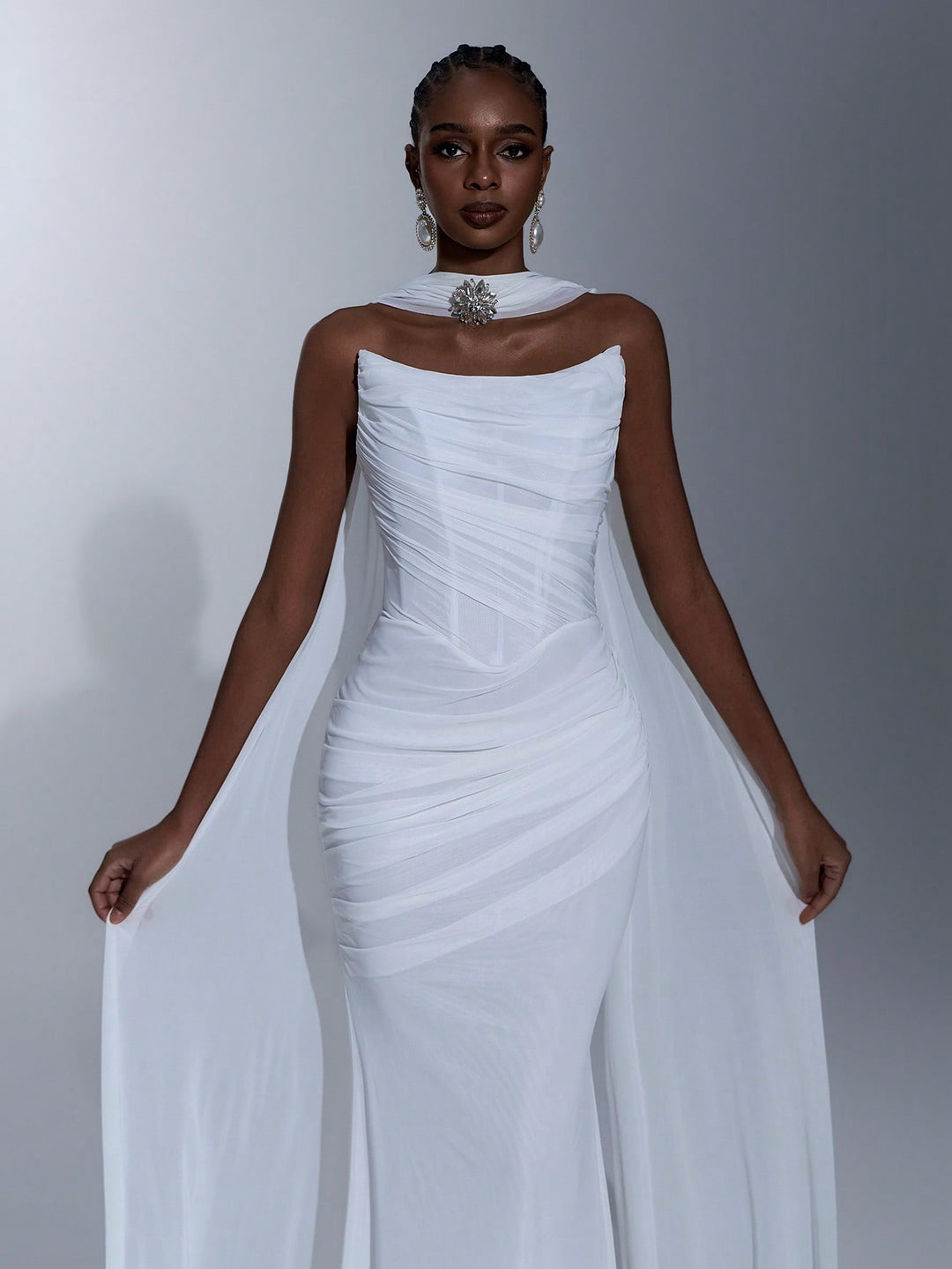 Rochie de ocazie SHEIN, alb