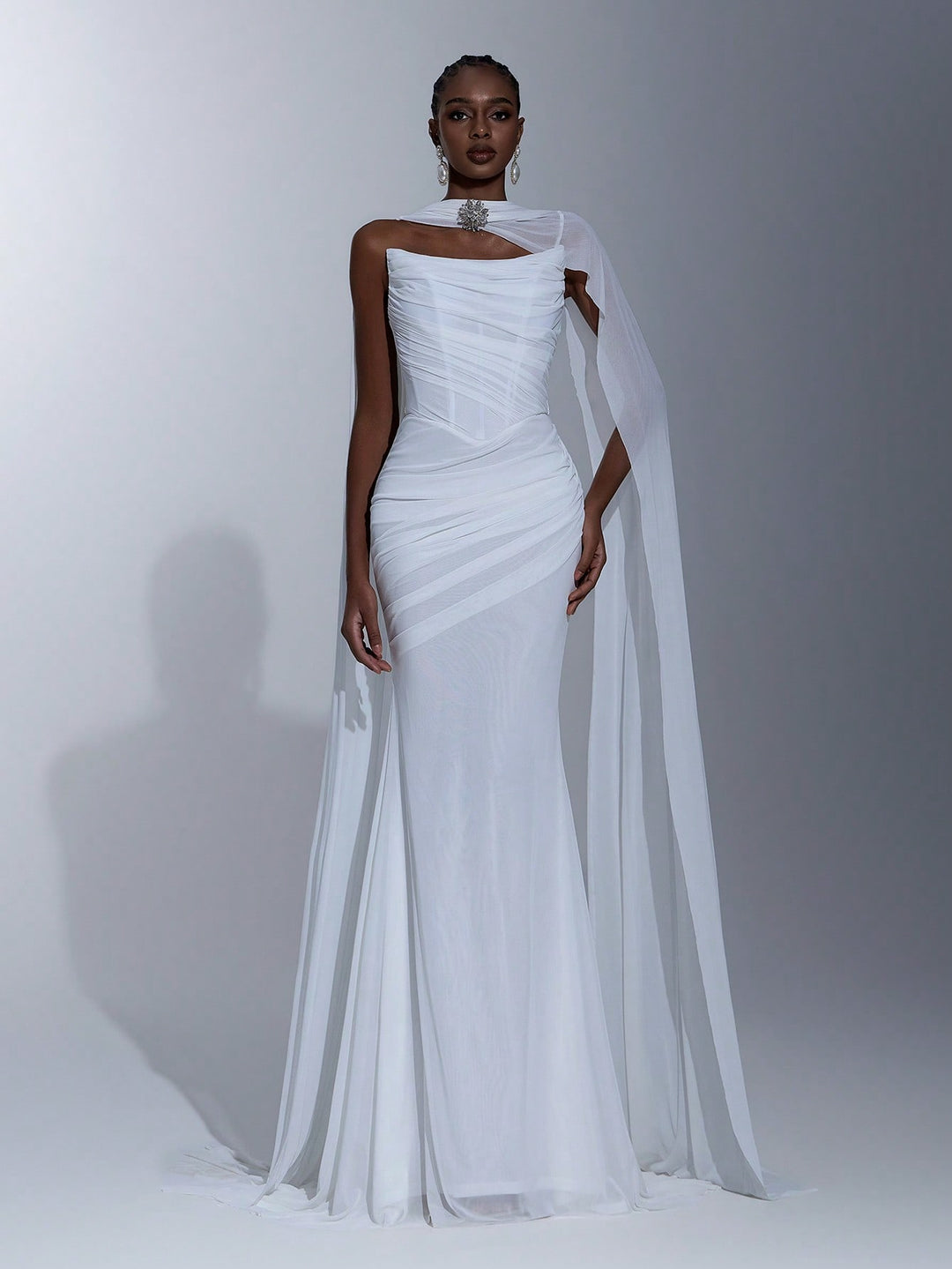 Rochie de ocazie SHEIN, alb