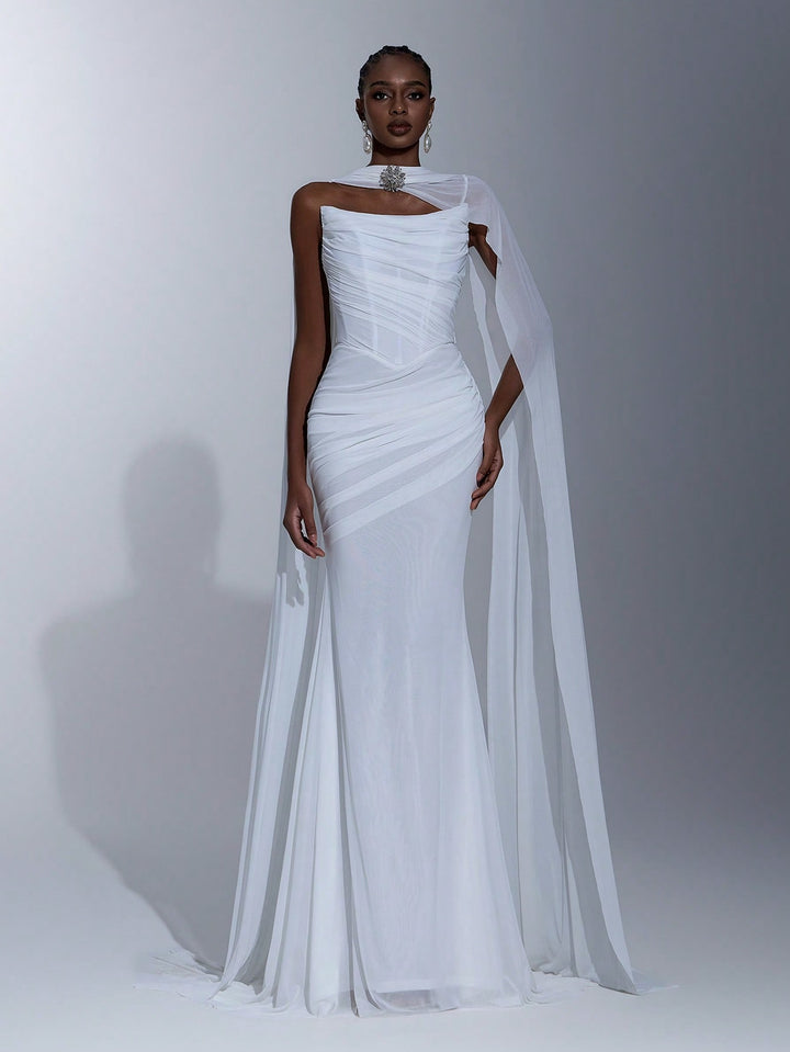 Rochie de ocazie SHEIN, alb