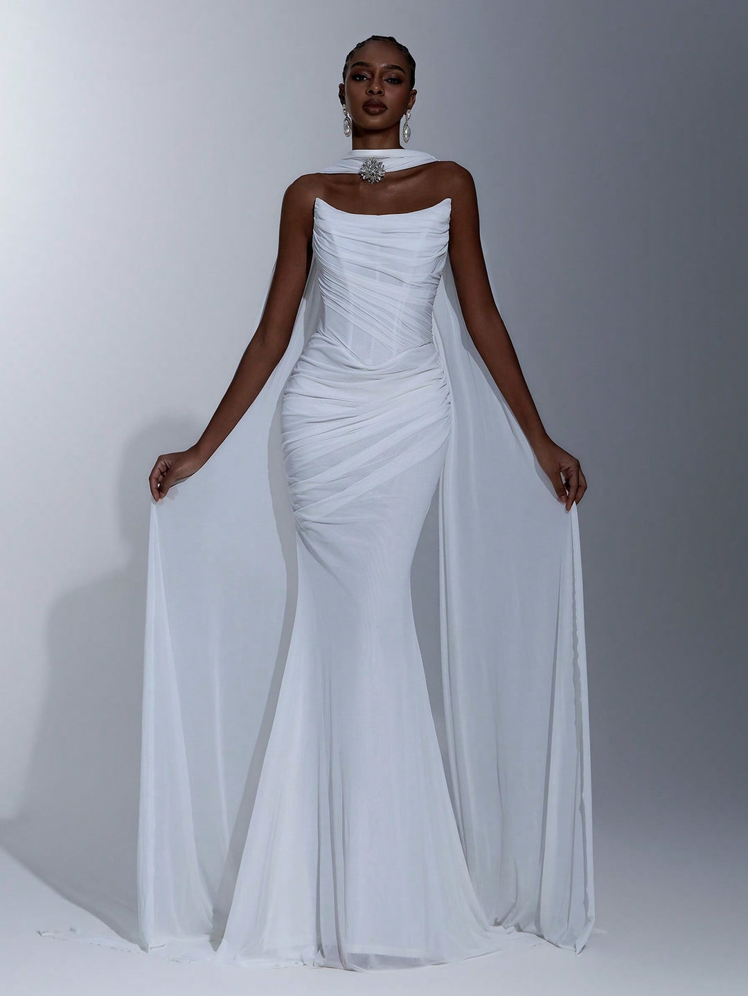 Rochie de ocazie SHEIN, alb