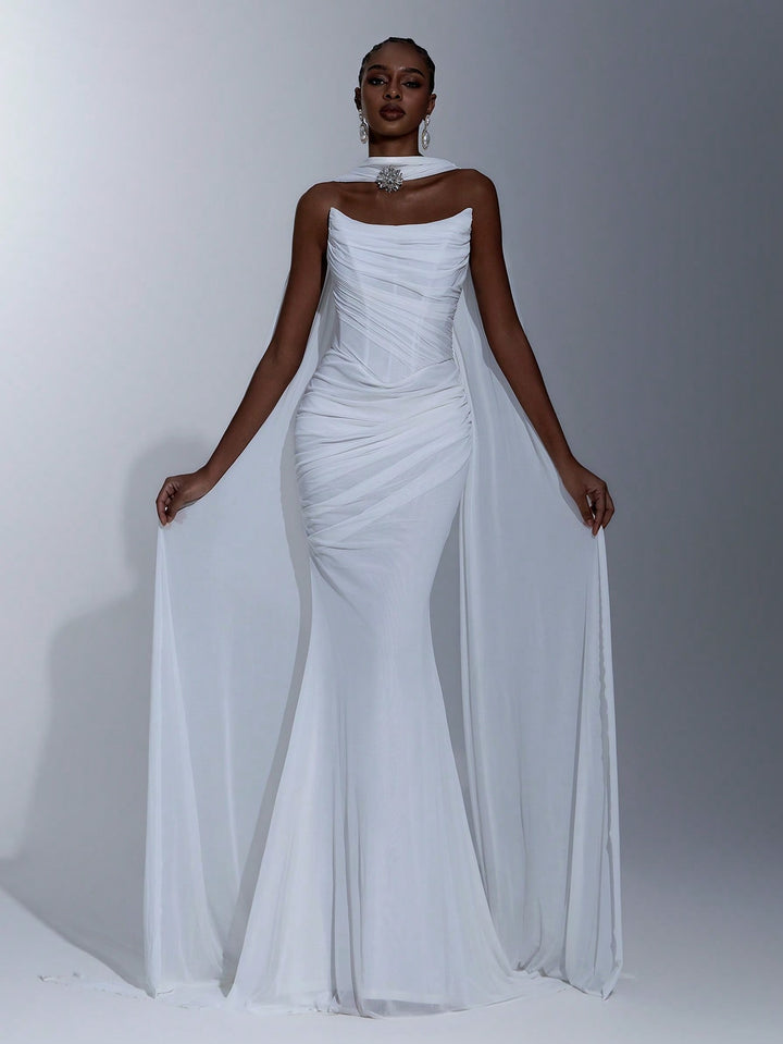 Rochie de ocazie SHEIN, alb