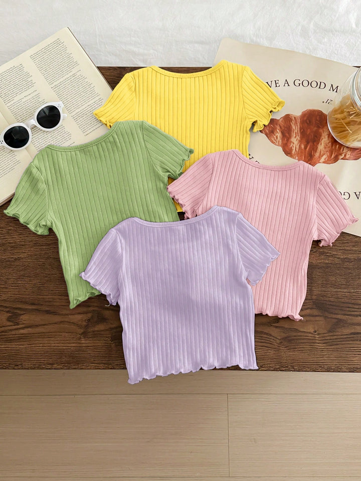 Tricou cu volane SHEIN