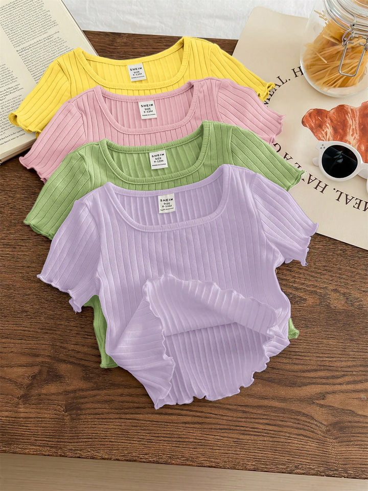 Tricou cu volane SHEIN