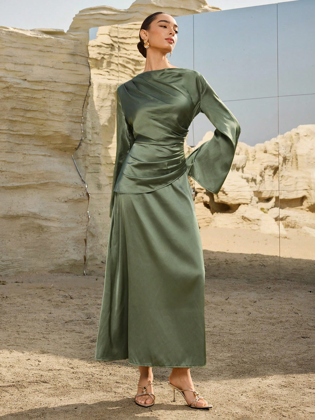 Rochie maxi SHEIN, verde