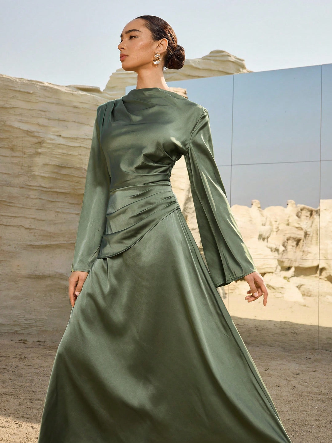 Rochie maxi SHEIN, verde