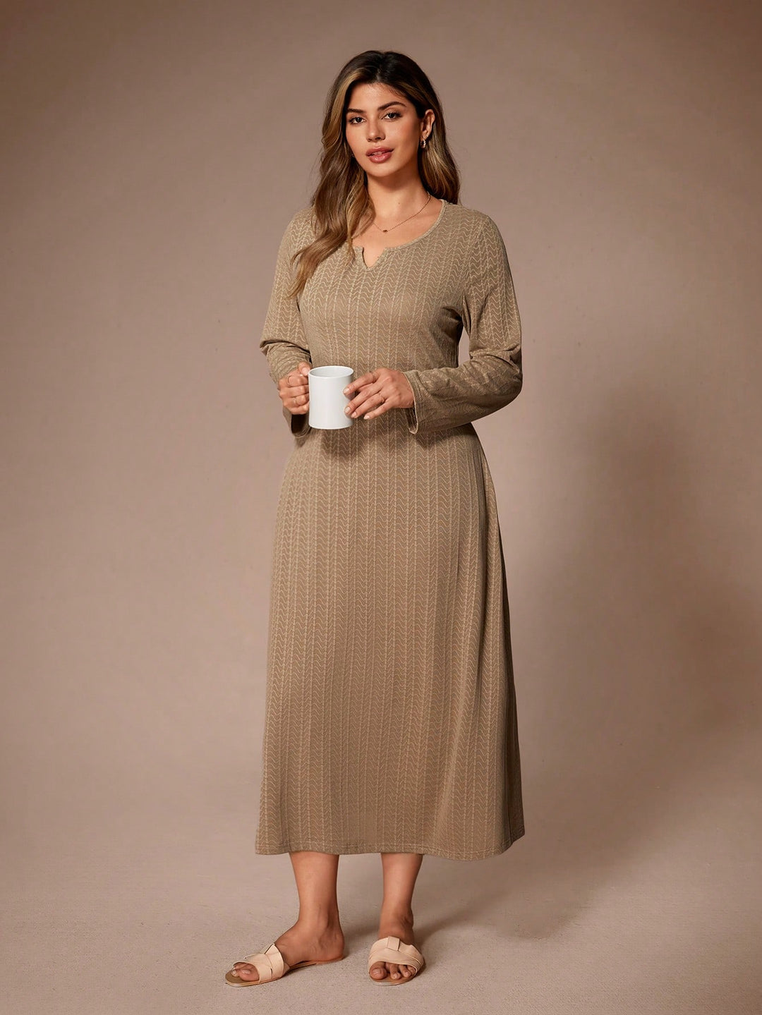 Rochie midi SHEIN, maro