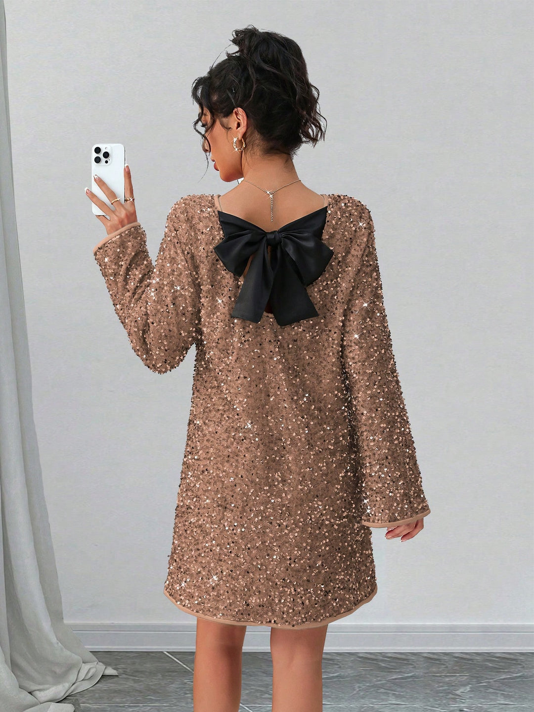 Rochie mini SHEIN, kaki
