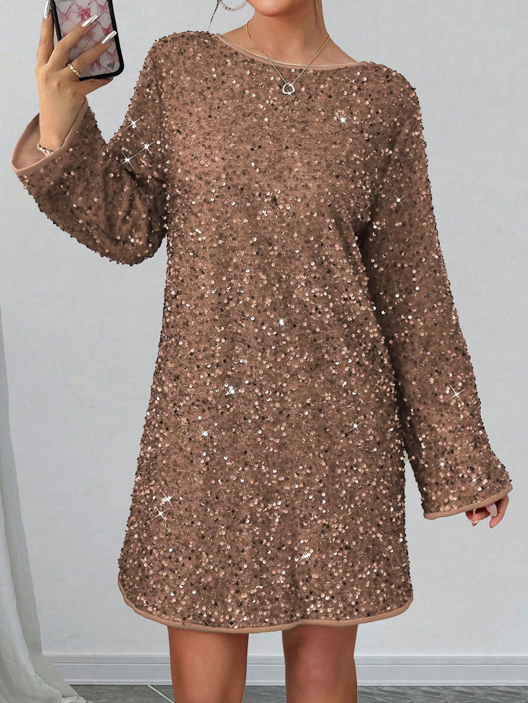 Rochie mini SHEIN, kaki