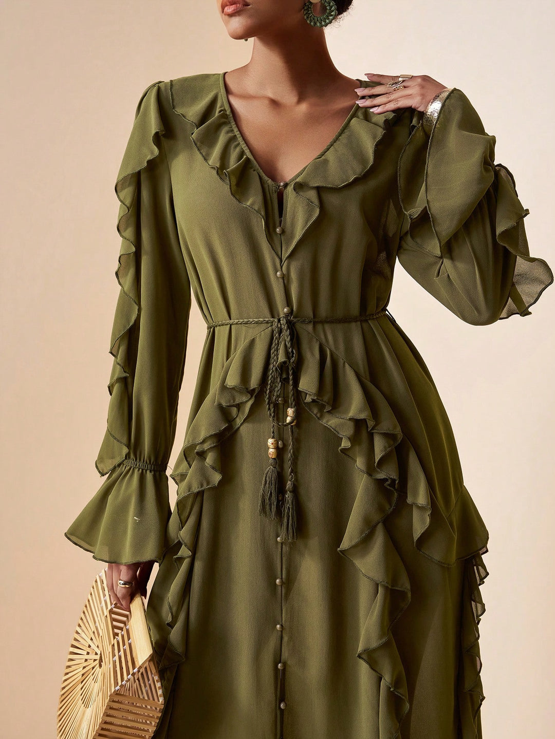 Rochie maxi SHEIN, kaki