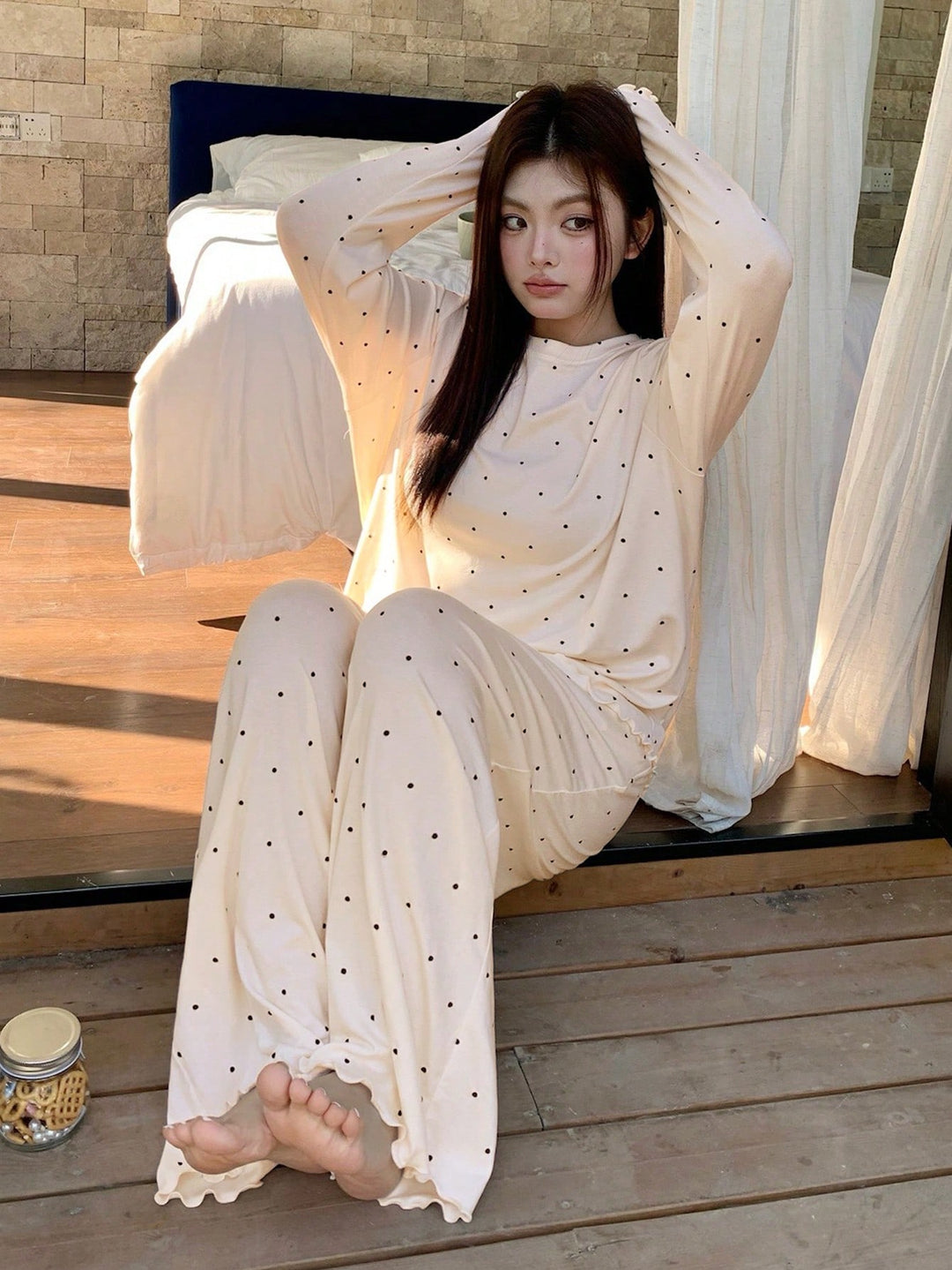 Set pijamale SHEIN, alb