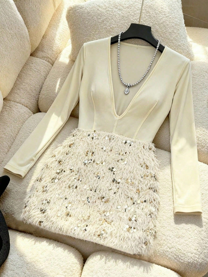 Rochie scurtă SHEIN, bej