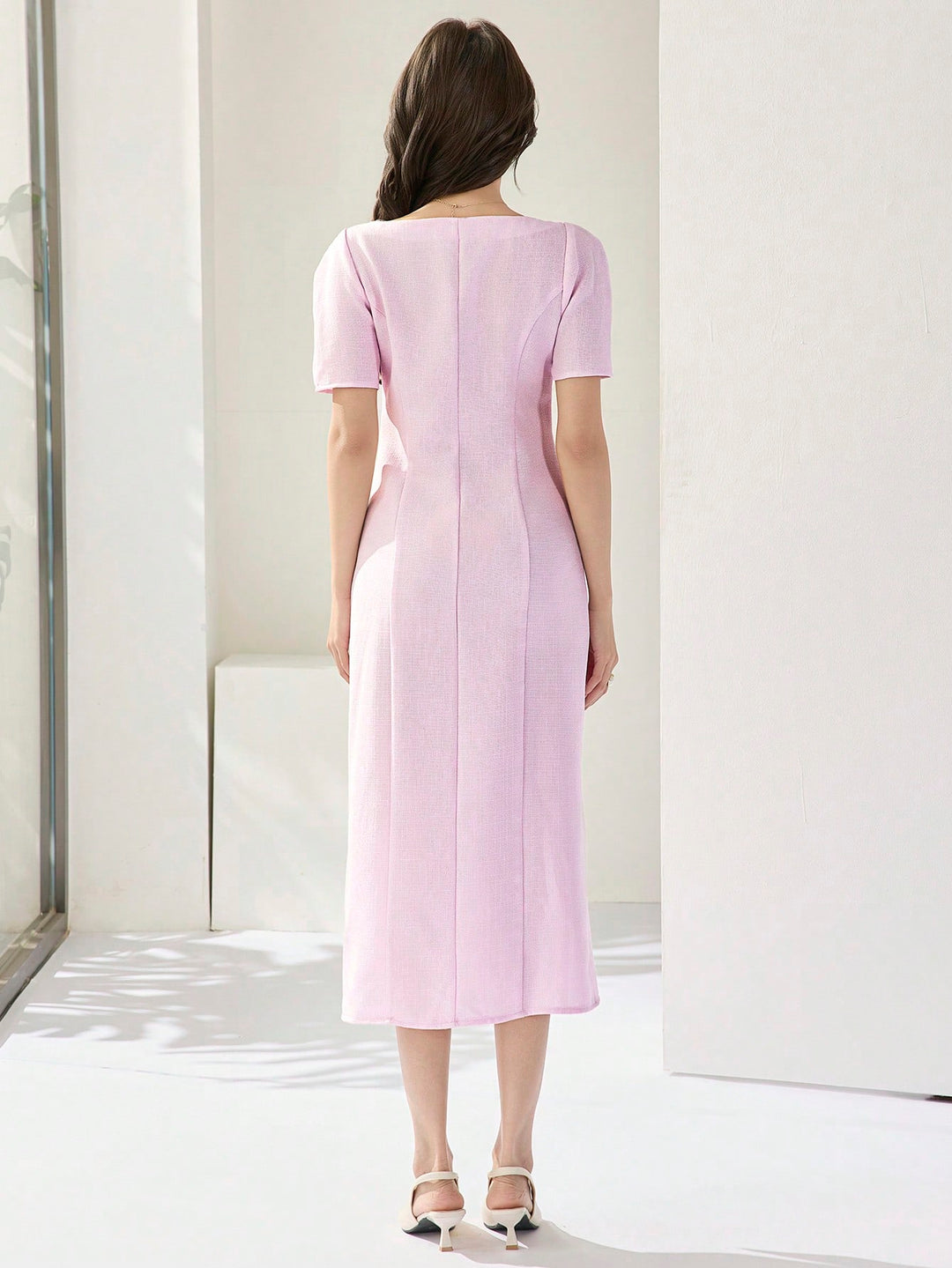 Rochie midi SHEIN, roz