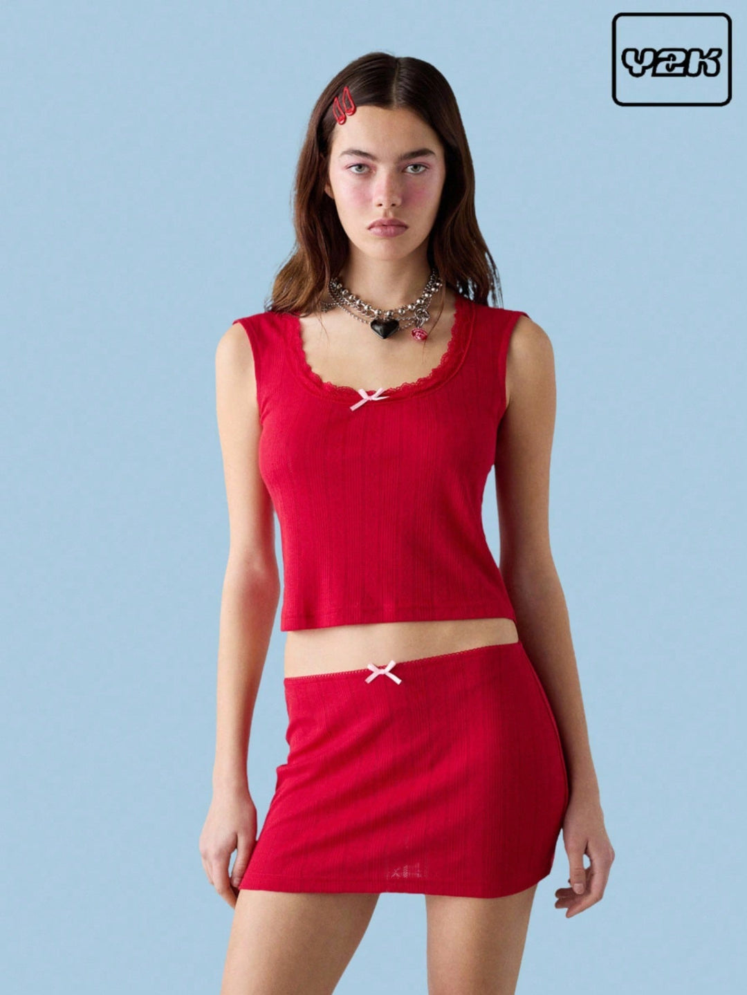 SHEIN miniszoknya, piros