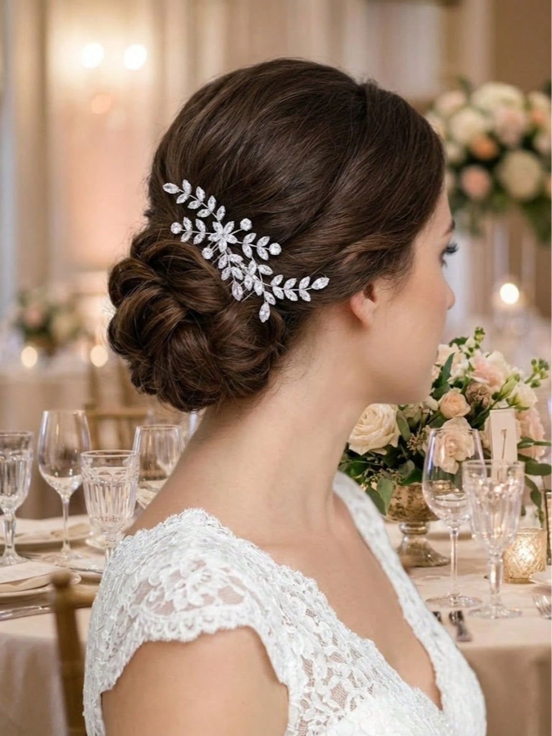 Accesoriu de păr pentru mireasă SHEIN, argintiu