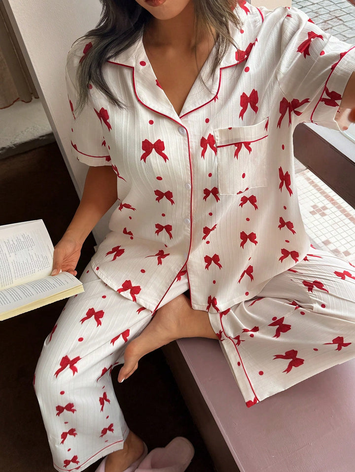 Set pijamale SHEIN, roșu