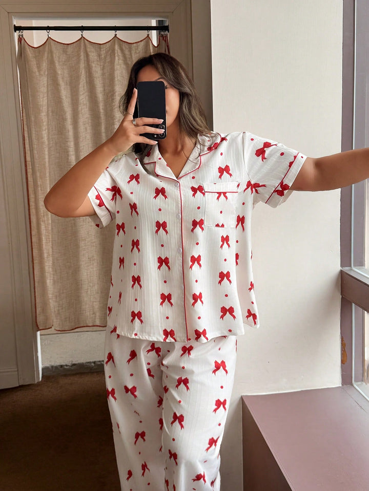 Set pijamale SHEIN, roșu
