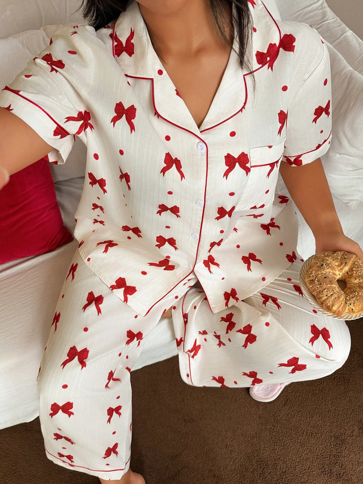 Set pijamale SHEIN, roșu