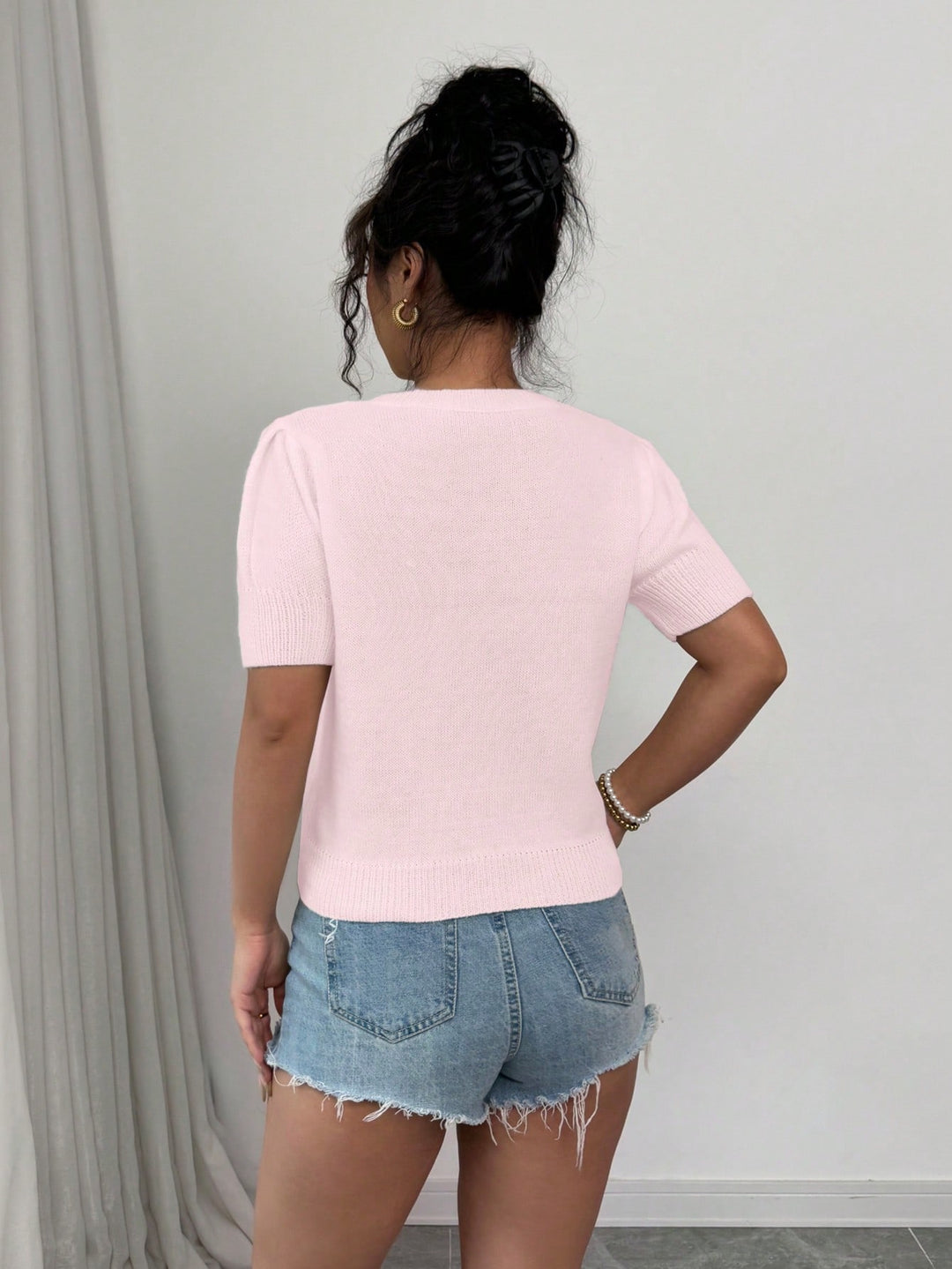 Pulover tricotat SHEIN, roz