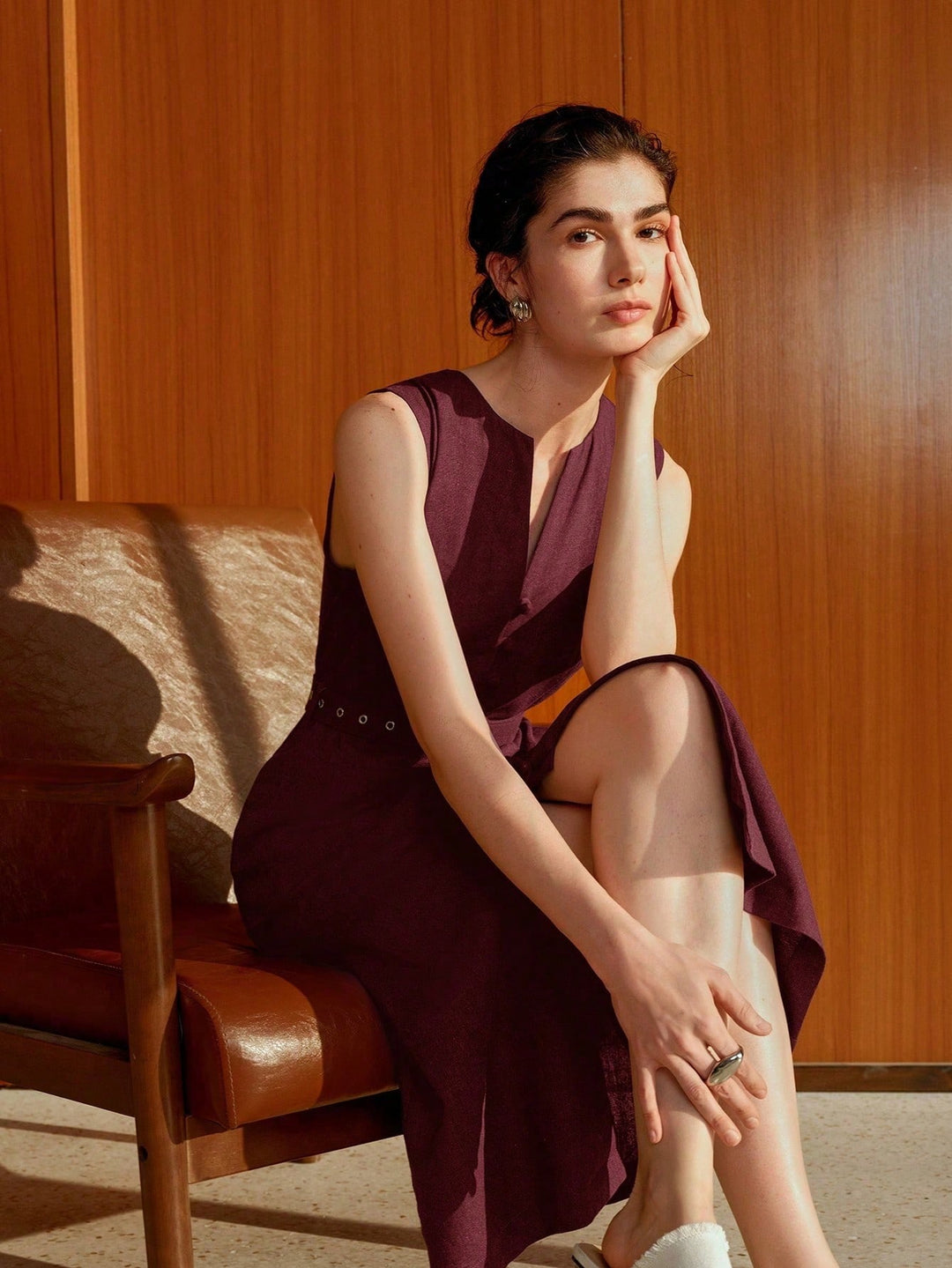 Rochie midi SHEIN, vișiniu