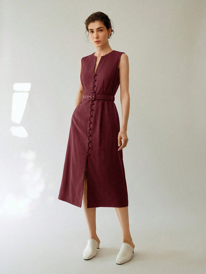 Rochie midi SHEIN, vișiniu