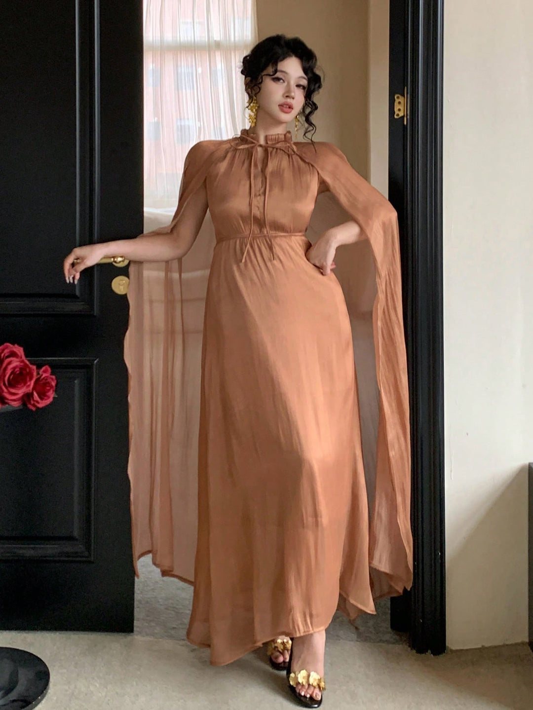 Rochie maxi SHEIN, auriu