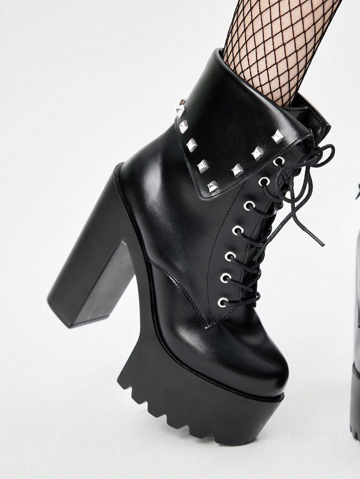 Botine cu toc SHEIN, negru