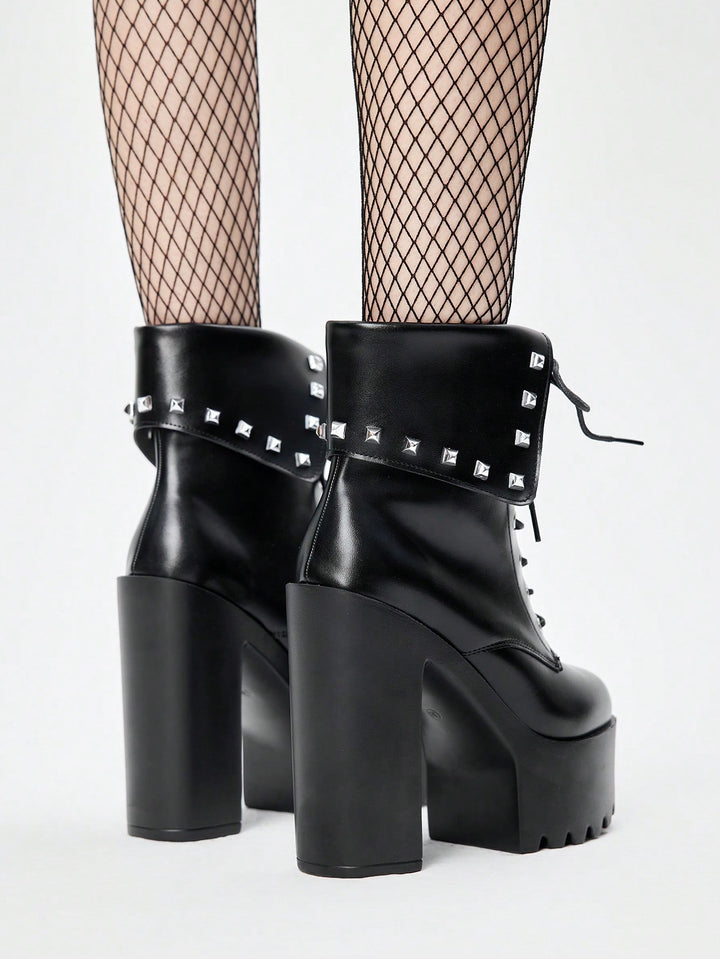 Botine cu toc SHEIN, negru
