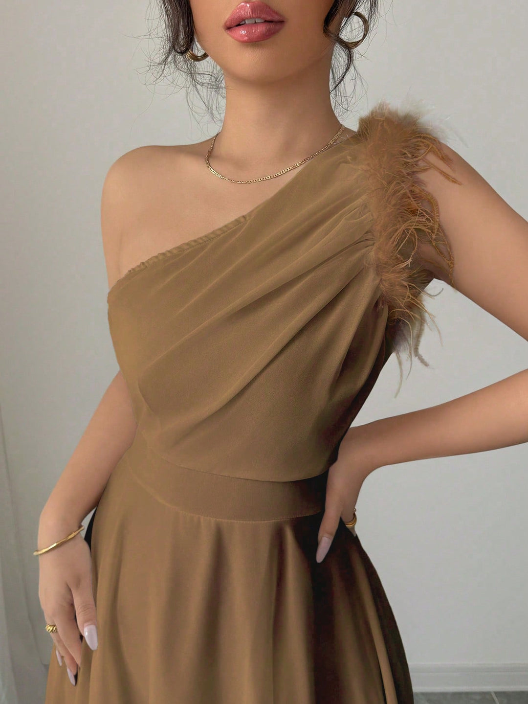 SHEIN maxi ruha, barna
