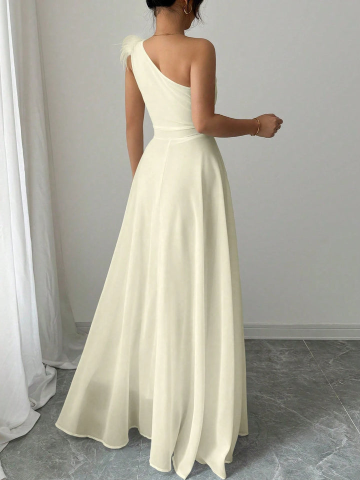 Rochie maxi SHEIN, crem