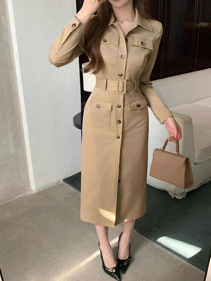 Rochie maxi SHEIN, kaki