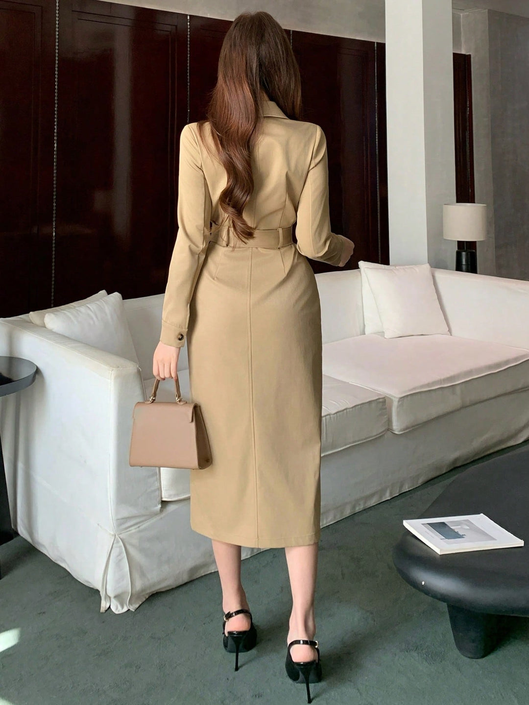 Rochie maxi SHEIN, kaki