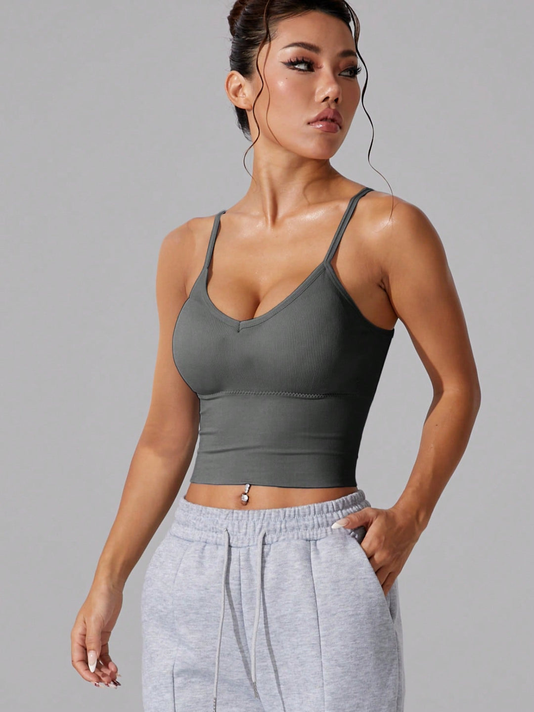 Bustieră sport SHEIN, gri