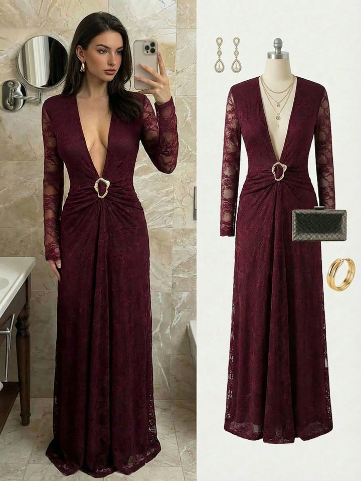 Rochie maxi SHEIN, vișiniu