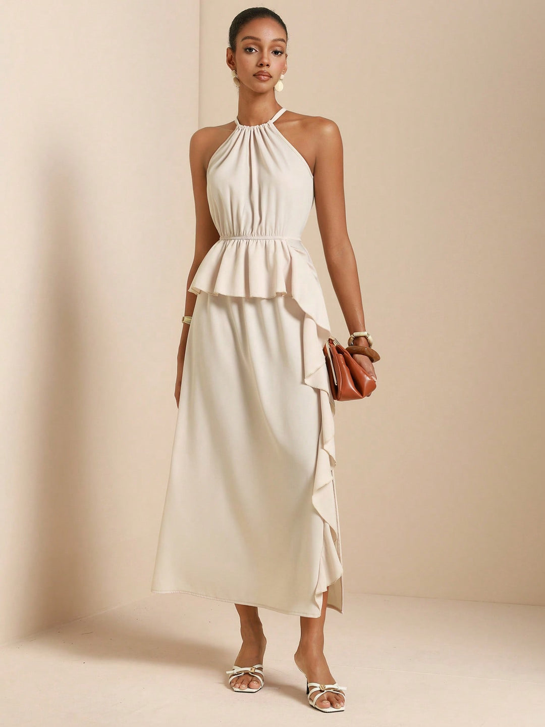 Rochie maxi SHEIN, bej