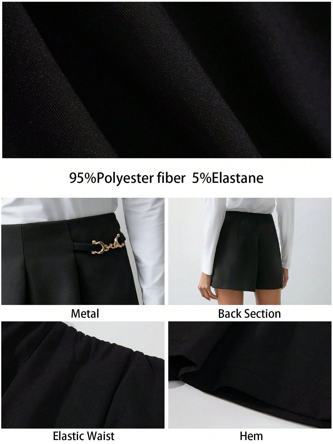 Pantaloni scurți SHEIN, negru