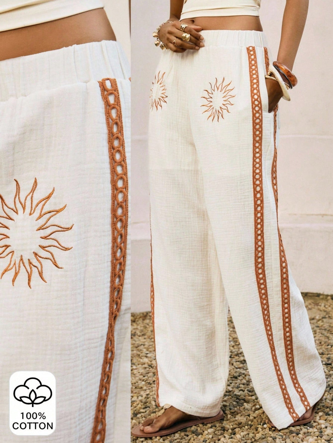 Pantaloni SHEIN, alb