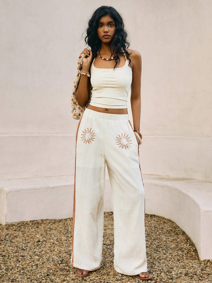 Pantaloni SHEIN, alb