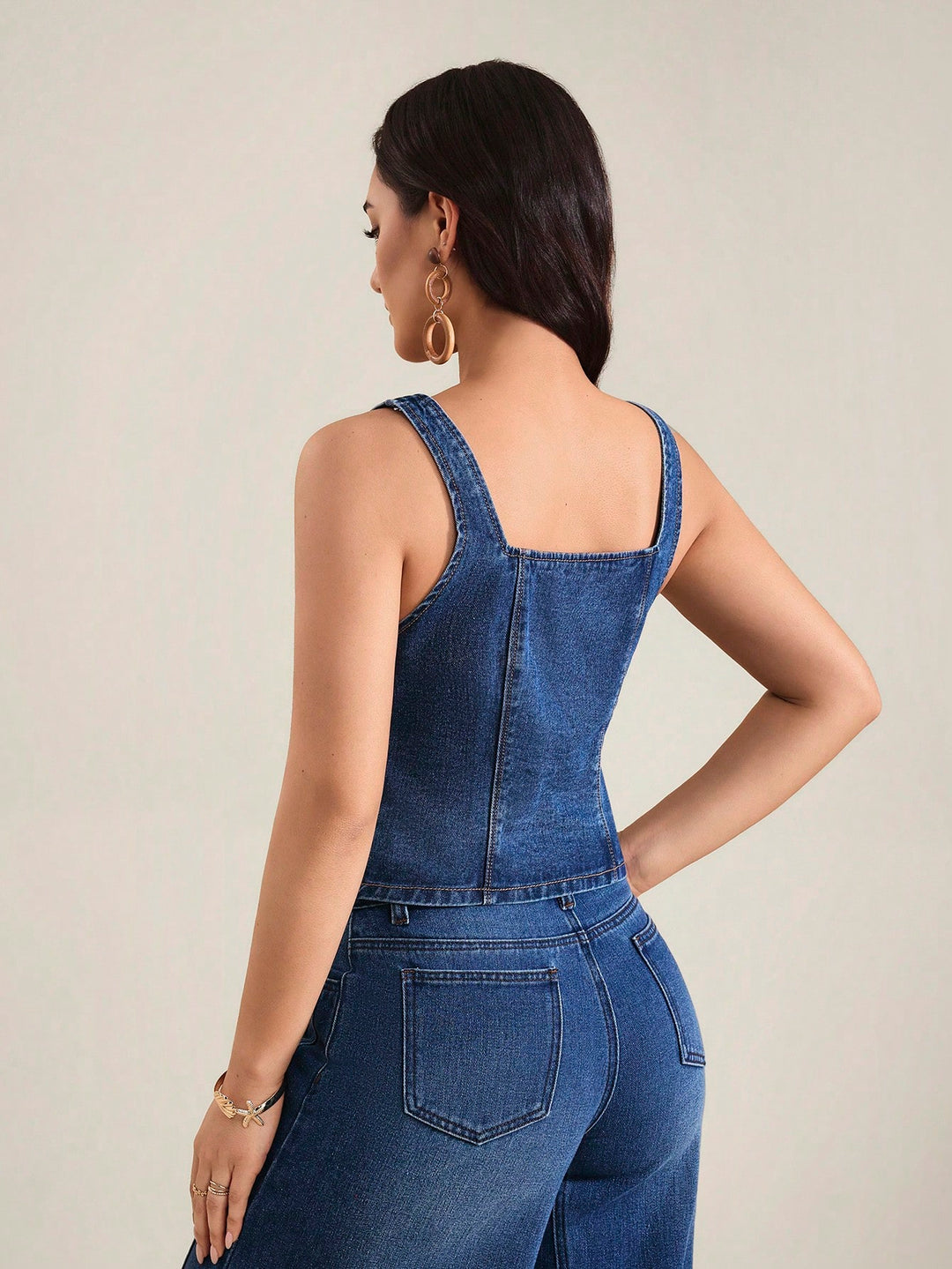 Vesta denim SHEIN, albastru